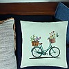 Perna Decorativa, Model Bicicleta Floarala, 40x40 cm, Verde Menta, Husa Detasabila, Burduf 25 bsc0109 PhotoRoom 2