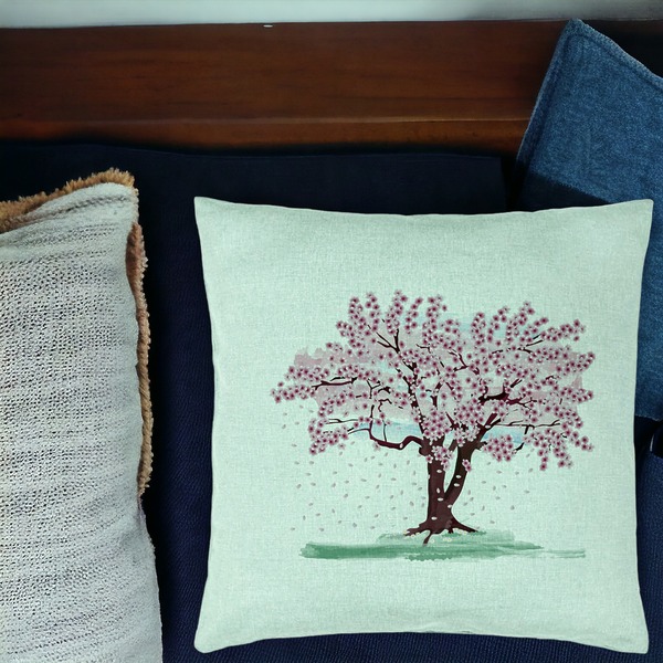 Perna Decorativa, Model Rose Tree, 40x40 cm, Verde Menta, Husa Detasabila, Burduf 17 bsc0110 PhotoRoom 1