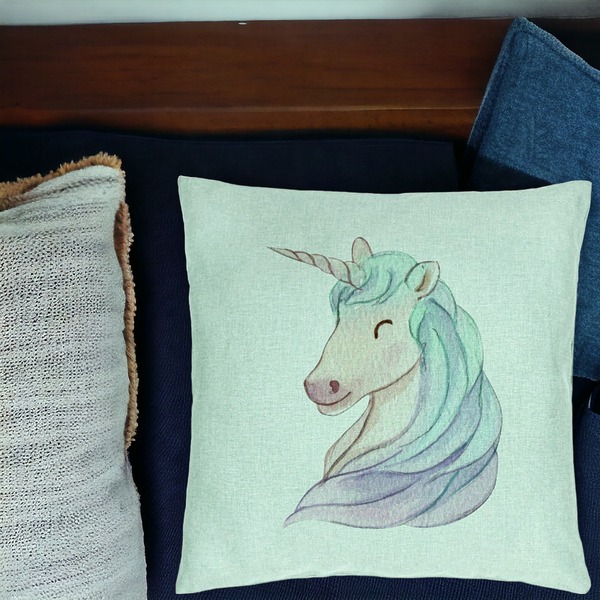 Perna Decorativa, Model Unicorns, 40x40 cm, Verde Menta, Husa Detasabila, Burduf 17 bsc0113 PhotoRoom 1