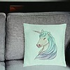 Perna Decorativa, Model Unicorns, 40x40 cm, Verde Menta, Husa Detasabila, Burduf 25 bsc0113 PhotoRoom 2