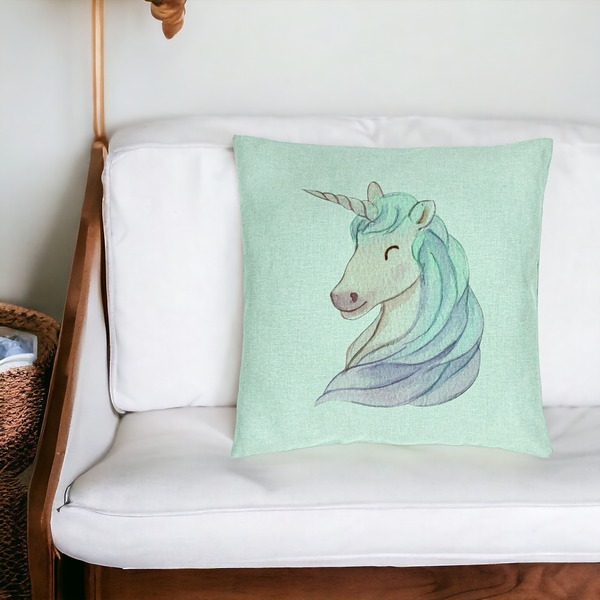 Perna Decorativa, Model Unicorns, 40x40 cm, Verde Menta, Husa Detasabila, Burduf 20 bsc0113 PhotoRoom 4
