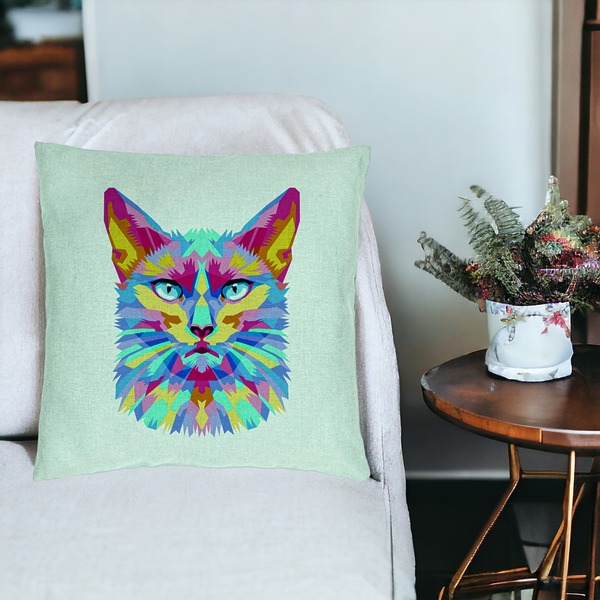 Perna Decorativa, Model Contrast Cat, 40x40 cm, Verde Menta, Husa Detasabila, Burduf 19 bsc0116 PhotoRoom 3