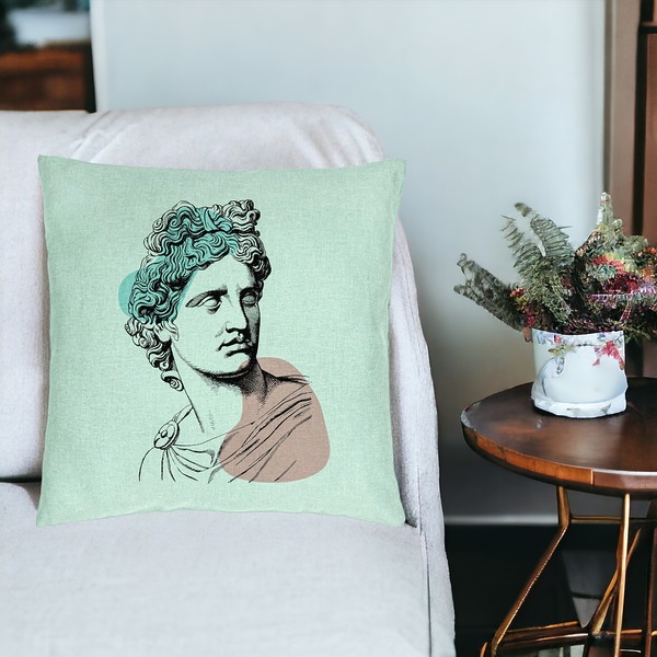 Perna Decorativa, Model Apollo Belvedere, 40x40 cm, Verde Menta, Husa Detasabila, Burduf 19 bsc0117 PhotoRoom 3