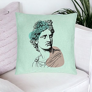 Alternative view of Perna Decorativa, Model Apollo Belvedere, 40x40 cm, Verde Menta, Husa Detasabila, Burduf