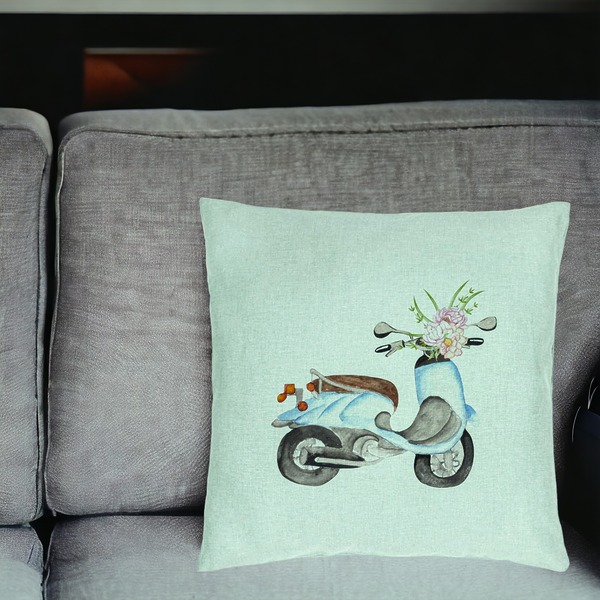 Perna Decorativa, Model Flower Bike, 40x40 cm, Verde Menta, Husa Detasabila, Burduf 17 bsc0118 PhotoRoom 1