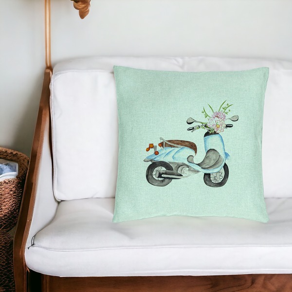 Perna Decorativa, Model Flower Bike, 40x40 cm, Verde Menta, Husa Detasabila, Burduf 19 bsc0118 PhotoRoom 3