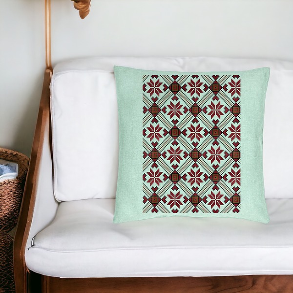 Perna Decorativa, Model cu Motive Romanesti 2, 40x40 cm, Verde Menta, Husa Detasabila, Burduf 20 bsc0119 PhotoRoom 4