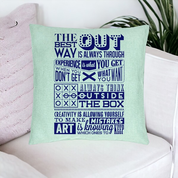 Perna Decorativa, Model Classic Quotes, 40x40 cm, Verde Menta, Husa Detasabila, Burduf 16 bsc0123 PhotoRoom
