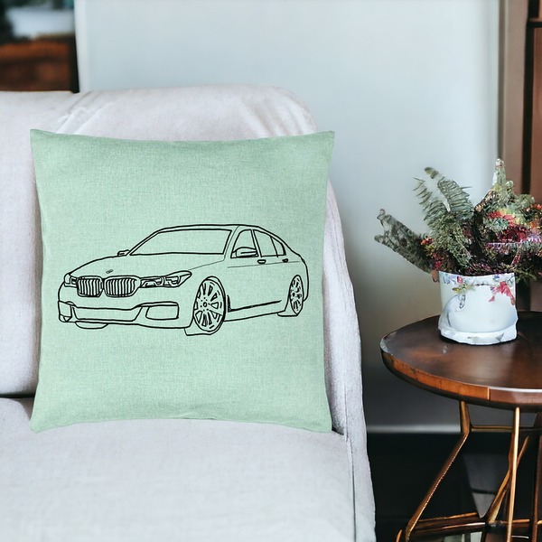 Perna Decorativa, Model BMW Lover, 40x40 cm, Verde Menta, Husa Detasabila, Burduf 18 bsc0124 PhotoRoom 2