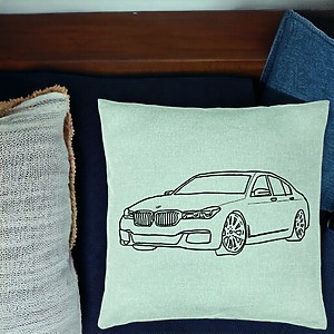 Alternative view of Perna Decorativa, Model BMW Lover, 40x40 cm, Verde Menta, Husa Detasabila, Burduf