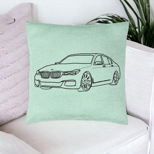Perna Decorativa, Model BMW Lover, 40x40 cm, Verde Menta, Husa Detasabila, Burduf 20 bsc0124 PhotoRoom 4