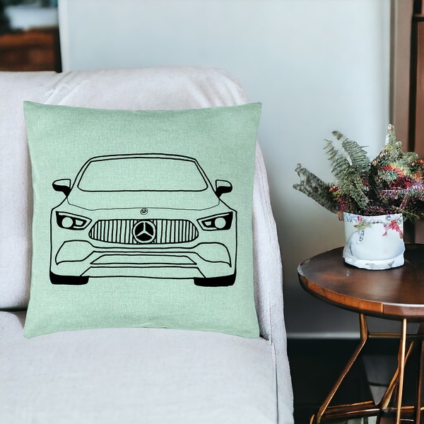 Perna Decorativa, Model Hey Mercedes, 40x40 cm, Verde Menta, Husa Detasabila, Burduf 18 bsc0125 PhotoRoom 2