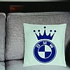 Perna Decorativa, Model Emblema BMW King, 40x40 cm, Verde Menta, Husa Detasabila, Burduf 24 bsc0126 PhotoRoom 1