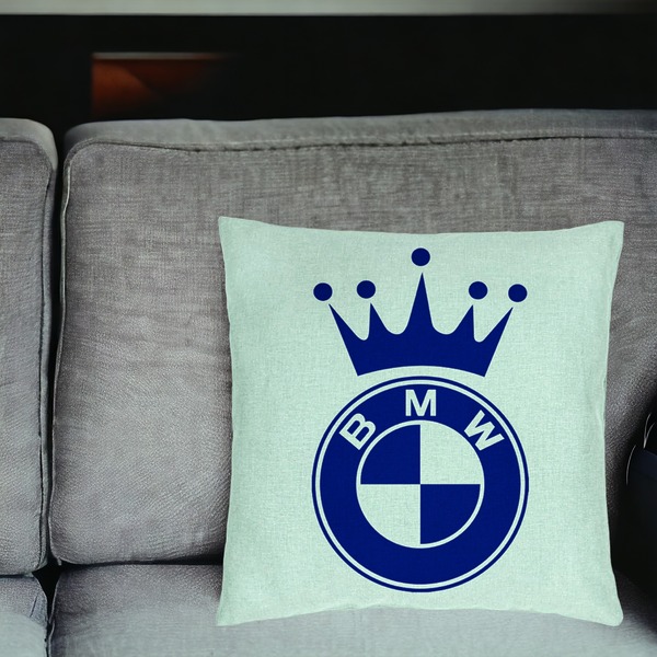 Perna Decorativa, Model Emblema BMW King, 40x40 cm, Verde Menta, Husa Detasabila, Burduf 17 bsc0126 PhotoRoom 1