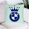 Perna Decorativa, Model Emblema BMW King, 40x40 cm, Verde Menta, Husa Detasabila, Burduf 27 bsc0126 PhotoRoom 4