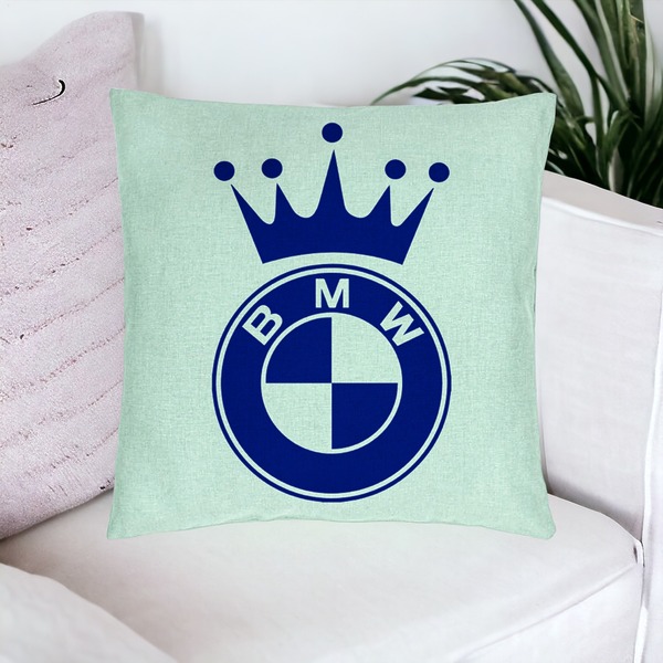 Perna Decorativa, Model Emblema BMW King, 40x40 cm, Verde Menta, Husa Detasabila, Burduf 20 bsc0126 PhotoRoom 4