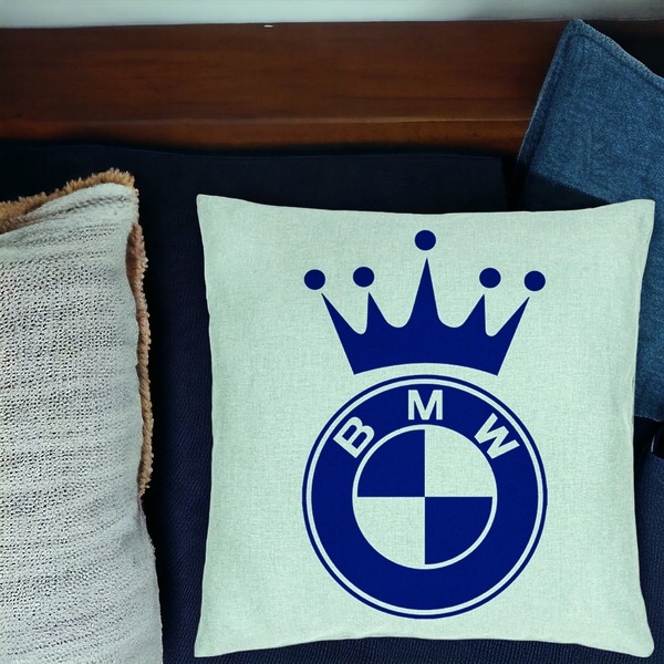 Perna Decorativa, Model Emblema BMW King, 40x40 cm, Verde Menta, Husa Detasabila, Burduf 16 bsc0126 PhotoRoom