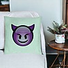 Perna Decorativa, Model Emoji Diavol, 40x40 cm, Verde Menta, Husa Detasabila, Burduf 26 bsc0220 PhotoRoom 3