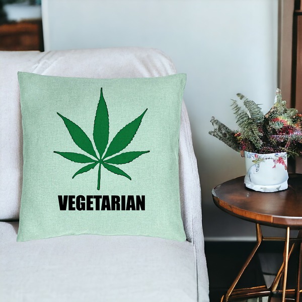 Perna Decorativa, Model Vegetarian, 40x40 cm, Verde Menta, Husa Detasabila, Burduf 19 bsc0221 PhotoRoom 3