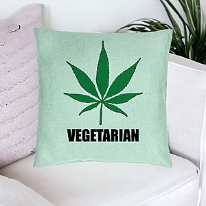 Alternative view of Perna Decorativa, Model Vegetarian, 40x40 cm, Verde Menta, Husa Detasabila, Burduf