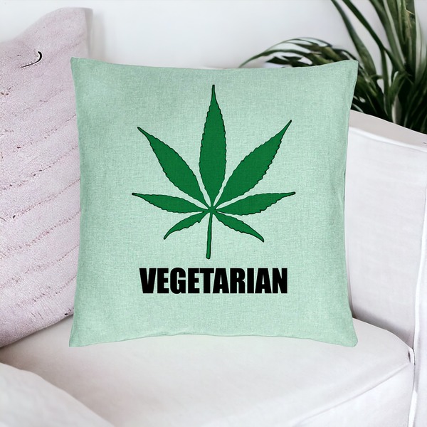Perna Decorativa, Model Vegetarian, 40x40 cm, Verde Menta, Husa Detasabila, Burduf 16 bsc0221 PhotoRoom