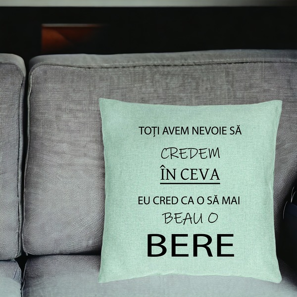Perna Decorativa, Model Beau o Bere, 40x40 cm, Verde Menta, Husa Detasabila, Burduf 18 bsc0223 PhotoRoom 2
