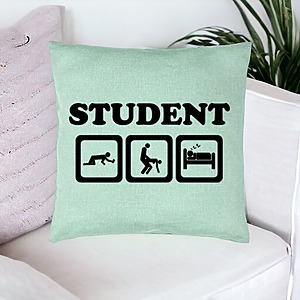 Alternative view of Perna Decorativa, Model Student, 40x40 cm, Verde Menta, Husa Detasabila, Burduf