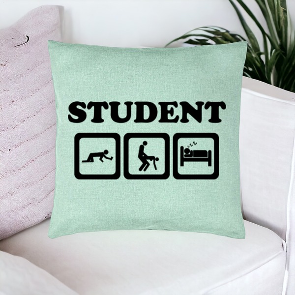 Perna Decorativa, Model Student, 40x40 cm, Verde Menta, Husa Detasabila, Burduf 16 bsc0224 PhotoRoom