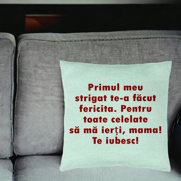 Perna Decorativa, Model Mama Te Iubesc 2, 40x40 cm, Verde Menta, Husa Detasabila, Burduf 18 bsc0229 PhotoRoom 2