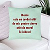 Perna Decorativa, Model Pentru Mama Te iubesc, 40x40 cm, Verde Menta, Husa Detasabila, Burduf 23 bsc0231 PhotoRoom