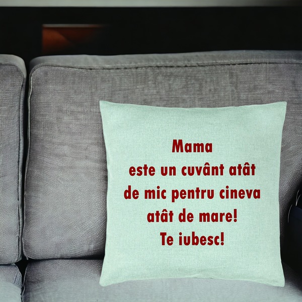 Perna Decorativa, Model Pentru Mama Te iubesc, 40x40 cm, Verde Menta, Husa Detasabila, Burduf 18 bsc0231 PhotoRoom 2