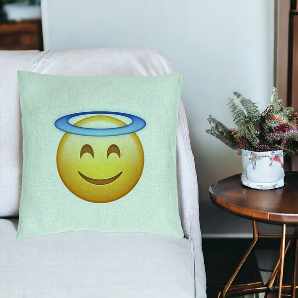 Perna Decorativa, Model Model Emoji Zen, 40x40 cm, Verde Menta, Husa Detasabila, Burduf 19 bsc0234 PhotoRoom 3