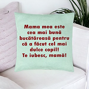 Alternative view of Perna Decorativa, Model Model Pentru Mama Te iubesc 6, 40x40 cm, Verde Menta, Husa Detasabila, Burduf