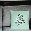 Perna Decorativa, Model Enjoy Every Moment, 40x40 cm, Verde Menta, Husa Detasabila, Burduf 25 bsc0236 PhotoRoom 2