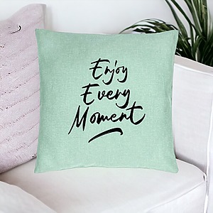 Alternative view of Perna Decorativa, Model Enjoy Every Moment, 40x40 cm, Verde Menta, Husa Detasabila, Burduf