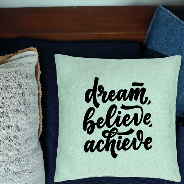Perna Decorativa, Model Dream Believe Achieve, 40x40 cm, Verde Menta, Husa Detasabila, Burduf 17 bsc0237 PhotoRoom 1