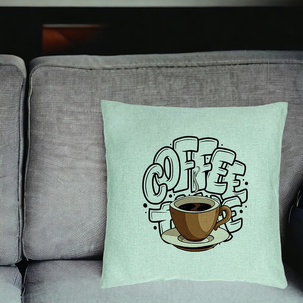 Perna Decorativa, Model Coffe Lover, 40x40 cm, Verde Menta, Husa Detasabila, Burduf 18 bsc0238 PhotoRoom 2