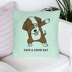 Alternative view of Perna Decorativa, Model Have a Good Day, 40x40 cm, Verde Menta, Husa Detasabila, Burduf