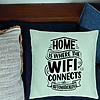 Perna Decorativa, Model Home is Where WIFI Connects Automatically, 40x40 cm, Verde Menta, Husa Detasabila, Burduf 24 bsc0241 PhotoRoom 1
