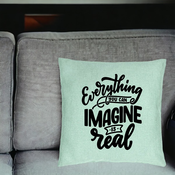 Perna Decorativa, Model Everything You can Imagine is Real, 40x40 cm, Verde Menta, Husa Detasabila, Burduf 18 bsc0242 PhotoRoom 2