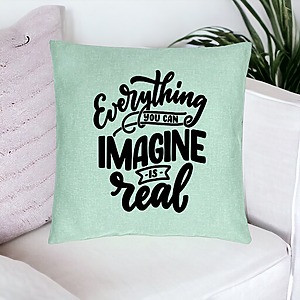 Alternative view of Perna Decorativa, Model Everything You can Imagine is Real, 40x40 cm, Verde Menta, Husa Detasabila, Burduf