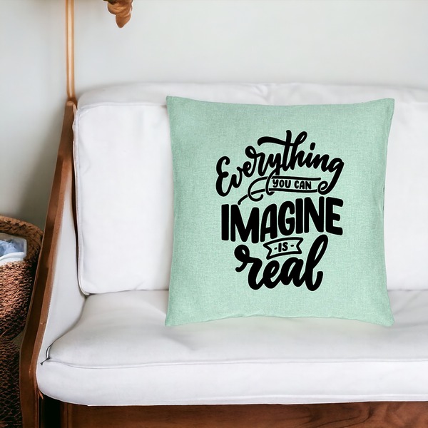 Perna Decorativa, Model Everything You can Imagine is Real, 40x40 cm, Verde Menta, Husa Detasabila, Burduf 20 bsc0242 PhotoRoom 4