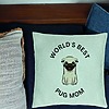 Perna Decorativa, Model World's Best Pug Mom, 40x40 cm, Verde Menta, Husa Detasabila, Burduf 24 bsc0245 PhotoRoom 1