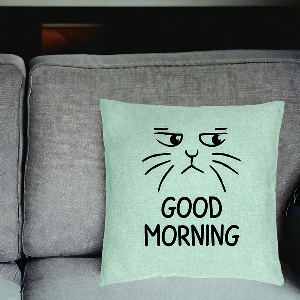 Perna Decorativa, Model Good Morning, 40x40 cm, Verde Menta, Husa Detasabila, Burduf 18 bsc0246 PhotoRoom 2