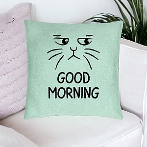 Alternative view of Perna Decorativa, Model Good Morning, 40x40 cm, Verde Menta, Husa Detasabila, Burduf