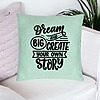 Perna Decorativa, Model Dream Big and Create Your Own Story, 40x40 cm, Verde Menta, Husa Detasabila, Burduf 24 bsc0247 PhotoRoom 1