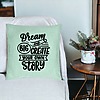 Perna Decorativa, Model Dream Big and Create Your Own Story, 40x40 cm, Verde Menta, Husa Detasabila, Burduf 27 bsc0247 PhotoRoom 4