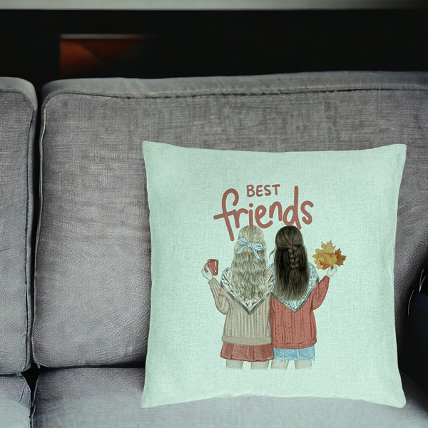 Perna Decorativa, Model Best Friends, 40x40 cm, Verde Menta, Husa Detasabila, Burduf 18 bsc0248 PhotoRoom 2