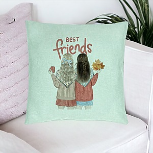 Alternative view of Perna Decorativa, Model Best Friends, 40x40 cm, Verde Menta, Husa Detasabila, Burduf