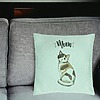 Perna Decorativa, Model Meow, 40x40 cm, Verde Menta, Husa Detasabila, Burduf 25 bsc0252 PhotoRoom 2